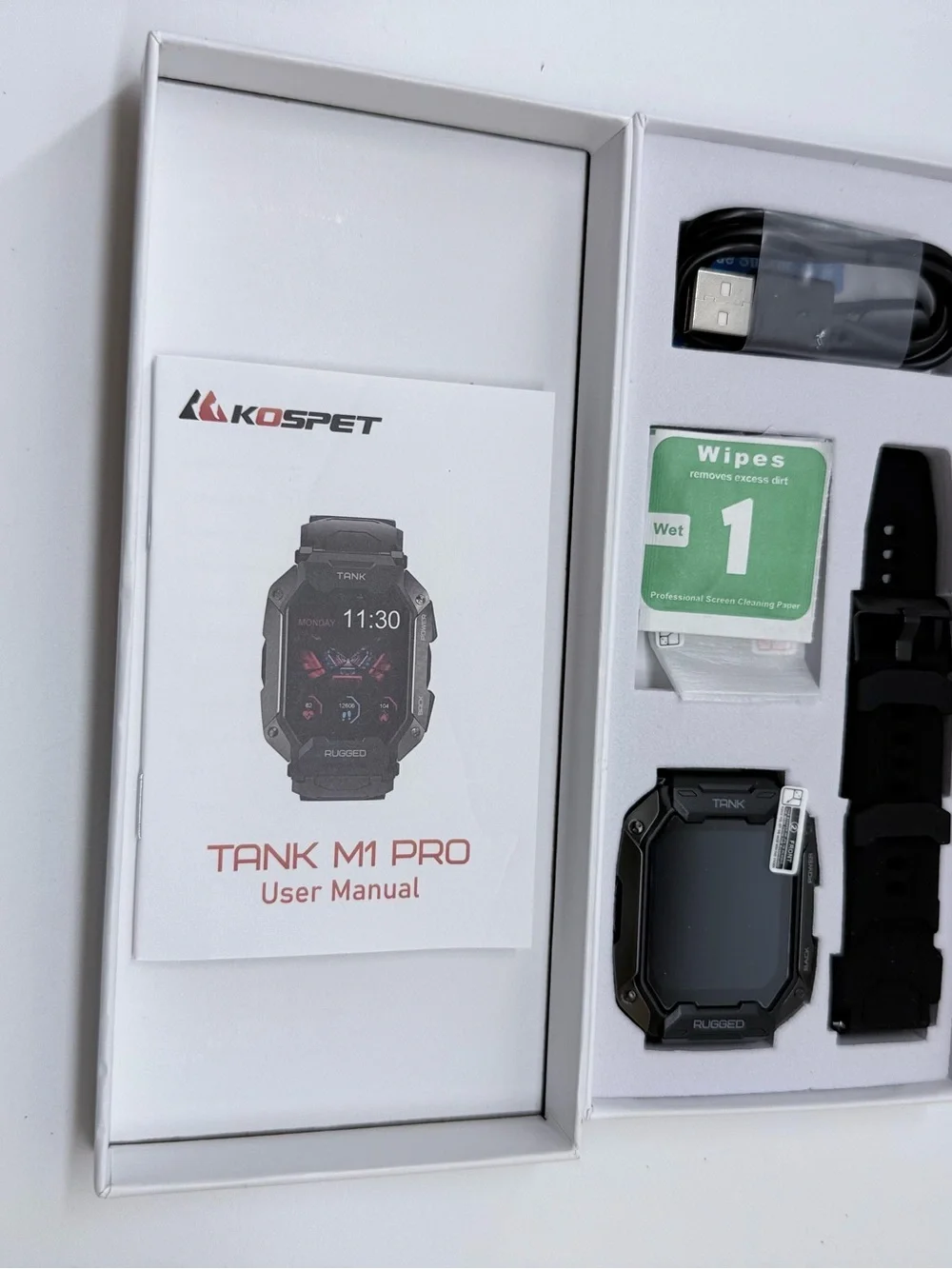 NEW KOSPET Tank M1 Pro Smart Watch - Rugged Black